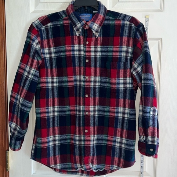 VTG-Pendleton-L-plaid-100% pure virgin wool, made in USA. L/S Flannel shirt. - Picture 1 of 12
